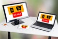 Big sale concept on different devices Royalty Free Stock Photo