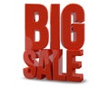 Big sale. 3d render big sale red symbol