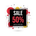 Big sale, discount web banner template. Shopping half price advertisement, deals for customers promotional poster vector Royalty Free Stock Photo