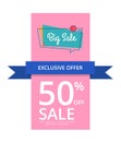 Big Sale Exclusiv Offer 50 Percent Off, Half Price Royalty Free Stock Photo