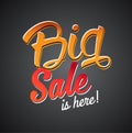 `The Big Sale is here` calligraphic text.