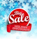 Big sale holiday discount sticker.