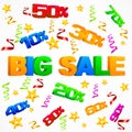 Big sale inscription on background