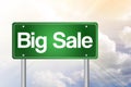 Big Sale, Just Ahead Green Road Sign Royalty Free Stock Photo