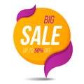 Big sale label price tag banner sticker badge template design. Royalty Free Stock Photo
