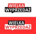 Big Sale lettering in Polish. Set of Sale labels. Vector illustration