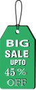 45% big sale off multi coler thik green logo buttun images Royalty Free Stock Photo