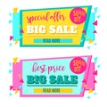 Big Sale paper banner. Sale background. Sale tag. Sale poster. Sale vector. Special Offer. Shopping Banner Template. 50% off. Royalty Free Stock Photo