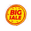 Big sale and percentages off, round drawn label