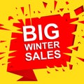 Big sale poster with BIG WINTER SALE text. Advertising vector banner Royalty Free Stock Photo