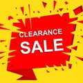 Big sale poster with CLEARANCE SALE text. Advertising vector banner Royalty Free Stock Photo