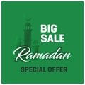 Big Sale Ramadan Kareem Special Offer Green background