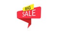 Big sale. A red banner, pointer, sticker, label or speech bubble for apps, websites and creative ideas Royalty Free Stock Photo