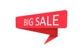 Big sale. A red banner, pointer, sticker, label or speech bubble for apps, websites and creative ideas Royalty Free Stock Photo