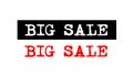 big sale rubber stamp badge with typewriter set text logo design Royalty Free Stock Photo