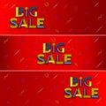 Big sale red web banner. Advertising.