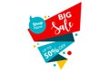 Big sale and shop now. special offer up to 50 percent off with ribbon shape. banner