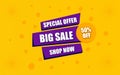 Big sale special offer banner template with  text effect Royalty Free Stock Photo