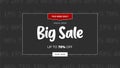 Big sale special offer banner, up to 70 percent off this week only. Ad concept. Big sale banner on black background Royalty Free Stock Photo