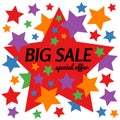 Big sale special offer star banner on white background. Royalty Free Stock Photo