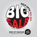 Big sale special up to 70 percent Super Sale,end of season vector illustration