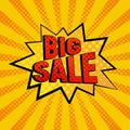 Big Sale star bubble comic style vector illustration