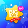 BIG Sale star shape business concept design blue background