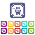 Big sale sticker icons set Royalty Free Stock Photo