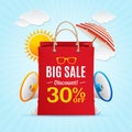 Big Sale Summer Concept Banner Card or Poster. Vector Royalty Free Stock Photo