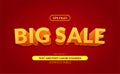 Big sale super promotion discount banner editable text effect. eps file vector Royalty Free Stock Photo