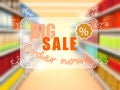 Big sale in supermarket, concept poster