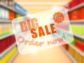 Big sale in supermarket, concept poster