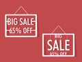 Big sale tag, sticker and label. Royalty Free Stock Photo