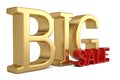Big sale text isolated on white background 3D illustration Royalty Free Stock Photo
