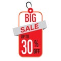 Big Sale Up To 30 Percentage off discount promotion TAG Royalty Free Stock Photo