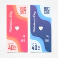 Big Sale Valentine`s Day Concept banner template