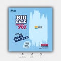 Big sale vector banner for Jacket Showroom Social Media Post Royalty Free Stock Photo