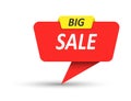 BIG SALE. Vector banner, pointer, sticker, label or speech bubble. Template for websites, applications and creative ideas Royalty Free Stock Photo