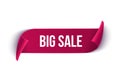 Big Sale vector ribbon design template. Banner sale tag. Market special offer discount label Royalty Free Stock Photo