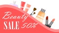 Big sale web banner. Fashion and beauty product Royalty Free Stock Photo