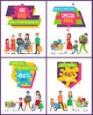 Big Sale Only This Weekend Set Vector Illustration
