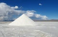 Big salt pile on Salar Royalty Free Stock Photo