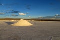 Big salt piles on Salar Uyuni salt lake Royalty Free Stock Photo