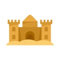 Big sand castle icon flat isolated vector Royalty Free Stock Photo