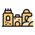 Big sand castle icon color outline vector Royalty Free Stock Photo