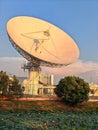 big Satelite dish or radio antennas to broadcast waves Royalty Free Stock Photo