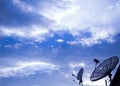 Big Satellite Dish on blue sky Royalty Free Stock Photo
