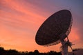 Big Satellite Dish or radio telescope at dusk with twilight sky Royalty Free Stock Photo