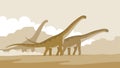 Big sauropods with a long neck and tail