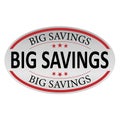 Big Save tags with Saveings text on oval tags Royalty Free Stock Photo